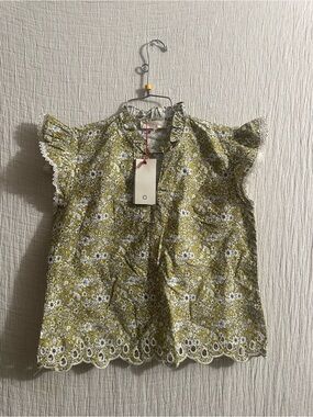 Solitaire Boho Peasant Eyelet Blouse NWT SZ S